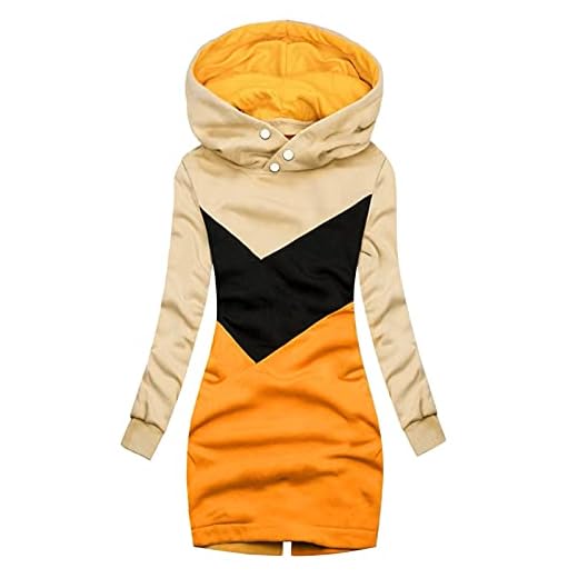 FMYONF Damer varm långärmad tröja vinter lång jacka pullover långärmad jacka hoodie avslappnat mode ren bomull dragsko tryckt hattjacka, GUL, L