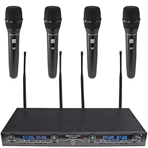 Seismic Audio - SA-U4HH4-2 - 4 Channel Professional UHF Wireless Microphone System