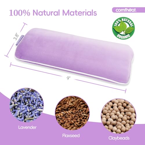 Comfheat Lavender Weighted Eye Pillow for Yoga, Microwavable Moist Heat Eye Compress Mask with Washable Cover for Relaxation, Sleeping, Meditation, Yoga, Spa, Migraine Relief (Purple) - Image 4