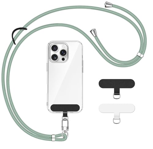 ivoler Handykette Verstellbar Handyband Universal, mit 2 Stück Patch und Robuste Haken mit alle Smartphones zum Aufhängen von kabellosen Kopfhörern, Schlüsseln, Sonnenbrillen usw