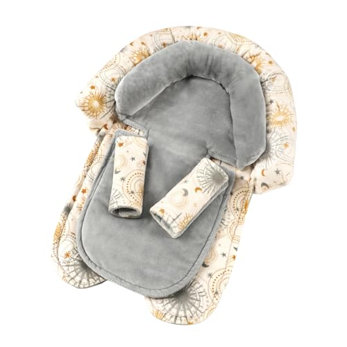 Image of WINGHENLEE Infant Car Seat Insert for Newborn Girls Boys, Upgraded 2-in-1 Baby Carseat Head Support, Soft Reversible Baby Car Seat Insert Cushion Pad for Car Seat, Stroller, Bouncer, Swing, Sun