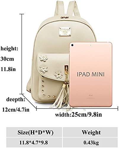 Image of floki Fashion Girls 3-PCS Fashion Cute Mini Leather Backpack sling & pouch set for Women