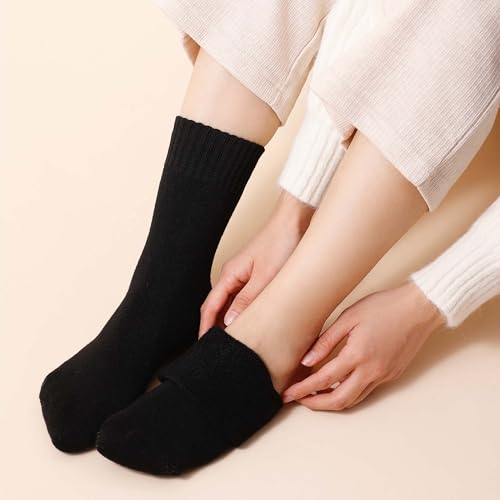 KANAV Thick Winter Thermal Wool Socks (5 Pairs) - Comfy, Slouch Crew, Cozy, Warm Athletic Socks for Women4