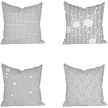 Pillow Covers Set of 4 - Decorative Throw Pillow Covers Cushion Cases for Sofa Couch Bed Chair Car, Pillow Protector Grey