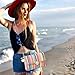 Imagen de FFWTPY Bolso Mujer Clutches de Paja Tejido Elegante la Tarde Bandolera Bolsa Playa Bohemio Casual Crossbody con Cadena para Vacaciones Viaje Uso Diario