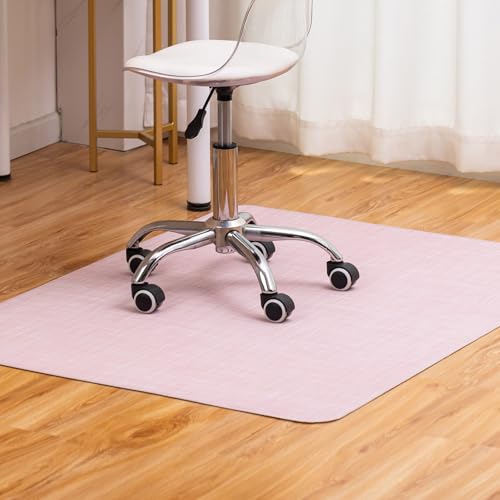 Image of BARoyal Office Chair Mat for Hardwood Floor Under Desk Computer Rolling Chair Mat for Wood /Tile Floor Non-Slip Heavy Duty Desk Rug PVC Plastic Hard Floor Protector 36 inch x 48 inch(Blush)