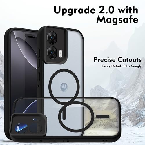 Image of V-TAN Back Cover for Motorola G96 5G | TPU | Transparent Crystal Clear Magnetic Case Compatible with Motorola G96 | Camera Protective Shockproof Mobile Cover Design (Black)