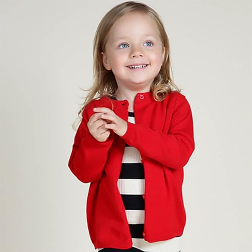 sweater for kids Baby Toddler Teen Boys Girls Crewneck Cardigan Sweaters Long Sleeve Kids Button Cotton School Uniform Knit Tops Outwear (Grey-C, 12-18 Months)4