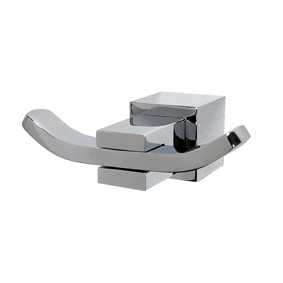 Arian Modern Double Robe Hook in Chrome for Towels, Clothes and Robes, Wall Mounted and Ideal in Bathrooms, Bedrooms, Kitchens or Hallways