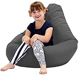 Beautiful Beanbags - Highback Beanbag for Kids - Indoor/Outdoor Lounge Chair - Water Resistant - 35 Inches - Manufactured in UK - Grey - Image 4