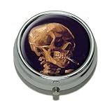 Skull with a Burning Cigarette by Van Gogh Pill Case Trinket Gift Box