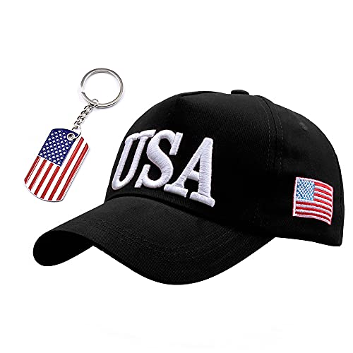Eikou Usa Baseball Cap Polo Style Embroidered Dad Hat Adjustable American Flag For Men And Women（Come With The Flag Keychain） #TOP3