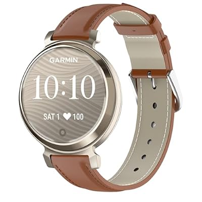 Lzwldan Leather Watch Bands Compatible with Garmin Lily 2, 14mm Soft Genuine Leather Strap Sport Replacement Wristband for Garmin Lily 2 / Lily 2 Classic for Women