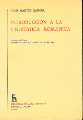 Portada de Introduccion a la linguistica romanica