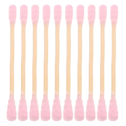 WEKADRIN 1000 Piezas Bastoncillos de Algodón Espirales de Doble Punta para Maquillaje y Limpieza de Oídos Palos Largos de Madera Rosa Unidades Aplicadores Suaves y Multipropósito para