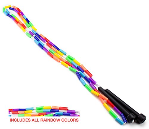 K-Roo Sports Rainbow Jump Rope With Plastic Beaded Segmentation, 7-Foot - Colorful, Nostalgic Kid Toy For Indoor/Outdoor Skipping Games & Exercise, Multi #TOP1