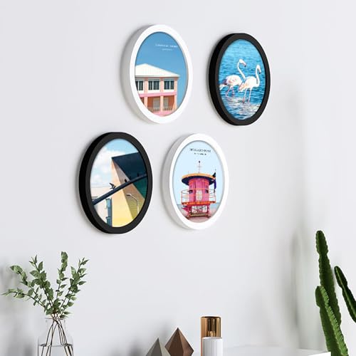 Cadre photo rond en bois moderne de 12 pouces Gcroet mural salon