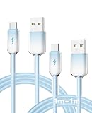 TOMSING USB Type C ケーブル 2本セット/1m USB A to USB C 12W スロー充電 グラデーション 高耐久 アイスブライト 充電ケーブル for iPhone 16 / 15 /iPad Pro/MacBook/Galaxy/Xperia/その他 Android 等 USB-C機器対応 （スカイブルー·2本セット，1m）