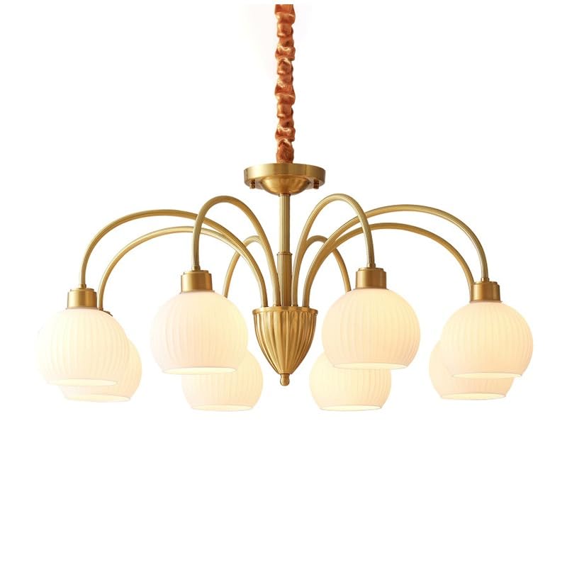 Lampe E27 suspension verre crème luminaire salon chaleureux