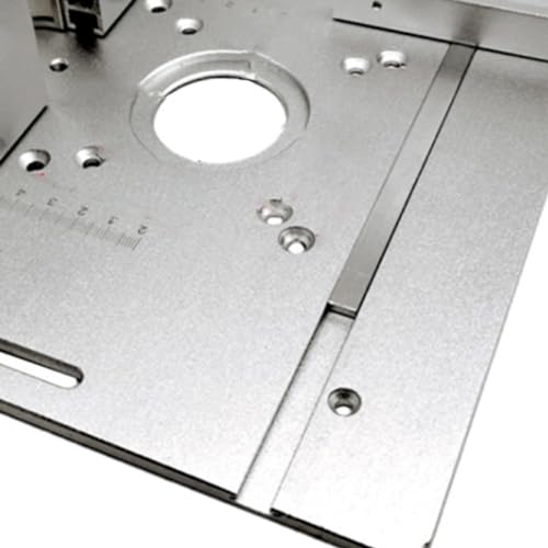 YUEHISY Router Tischeinsatzplatte, 2 in 1 Holzverarbeitungsbank Flip -Board mit Push Lineal, Aluminiumlegier -Router -Flip -Platte