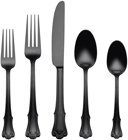 Oneida 896767 James Street Satin Black 20 Piece Flatware Set