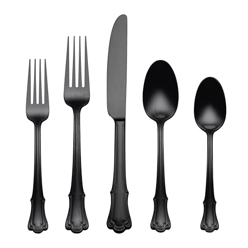 Oneida 896767 James Street Satin Black 20 Piece Flatware Set