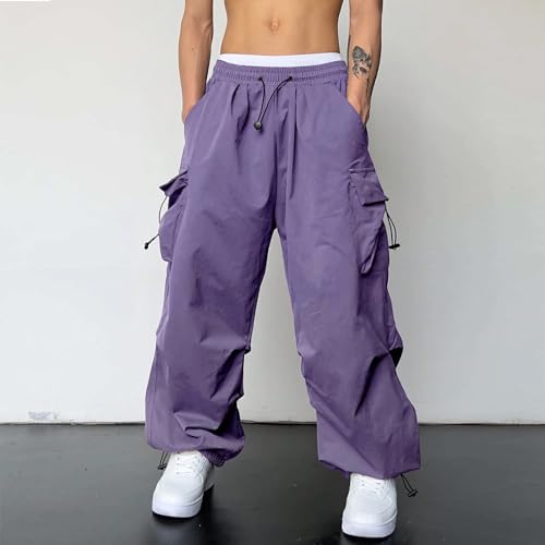 Cargo Pants for Men Casual Drawstring Elastic Waist Hip Hop Parachute Pants Loose Fit Baggy Sweatpants with Pockets3