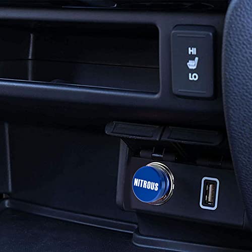 Image of Aokin Cigarette Lighter Cover, Aluminum Dustproof Car Cigarette Lighter Plug Parts Auto Accessories Fits Most Vehicles, Autos, Trucks, Boats Standard 12 Volt Power Source, Nitrous Blue