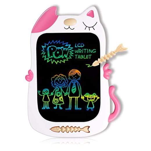 GJZZ LCD Drawing Doodle Board for 3-7 Year Old Girls Gifts,Writing and Learning Scribble Board for Little Kids - Pink White