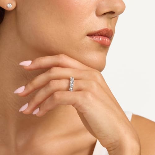 P3 POMPEII3 5ct Prong Diamond Eternity Ring 14K White Gold Wedding Band4