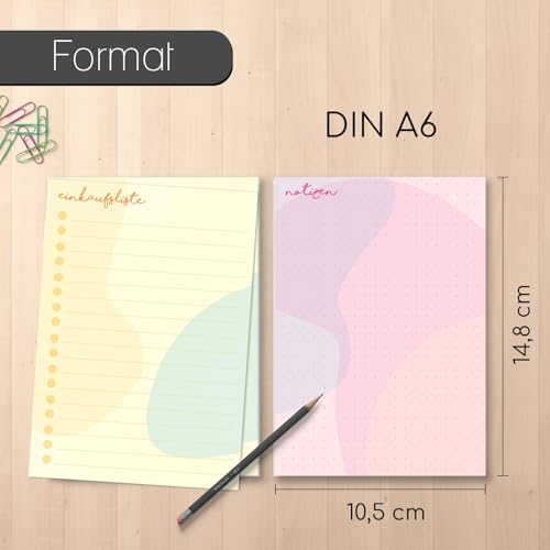 younikat 3x To Do Listen Block A6 bunt | Je 50 Blatt | Pastell To Do Planer punktiert I Bunte DIN A6 To Do Blöcke in den Farben Rosa, Blau & Gelb I you0085