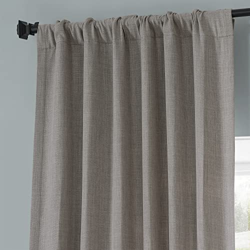 HPD Half Price Drapes Monochromatic Room Darkening Curtain - Linen Texture 50 X 96 (2 Panels), LNMC-2058-96, Warm Stone Grey - Image 4
