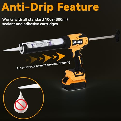 Pistolet à calfeutrer électrique 6 vitesses pour joint silicone précis et régulier 300ml - 6