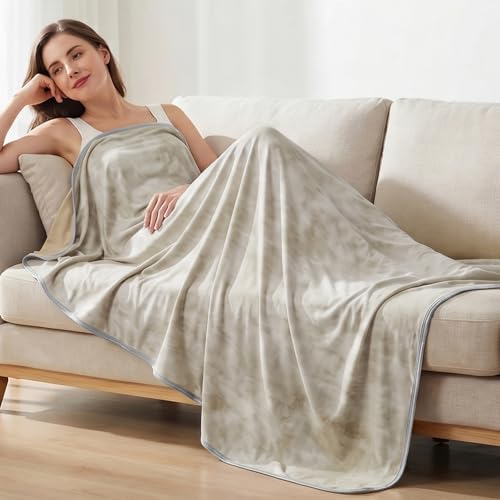 Image of Guohaoi Cooling Throw Blanket for Hot Sleepers, Twin Size 90''x90'' Lightweight Breathable Summer Bed Blanket for Couch, Arc-Chill Q-Max >0.5 Cool Fiber, Lightweight Blanket Light Grey