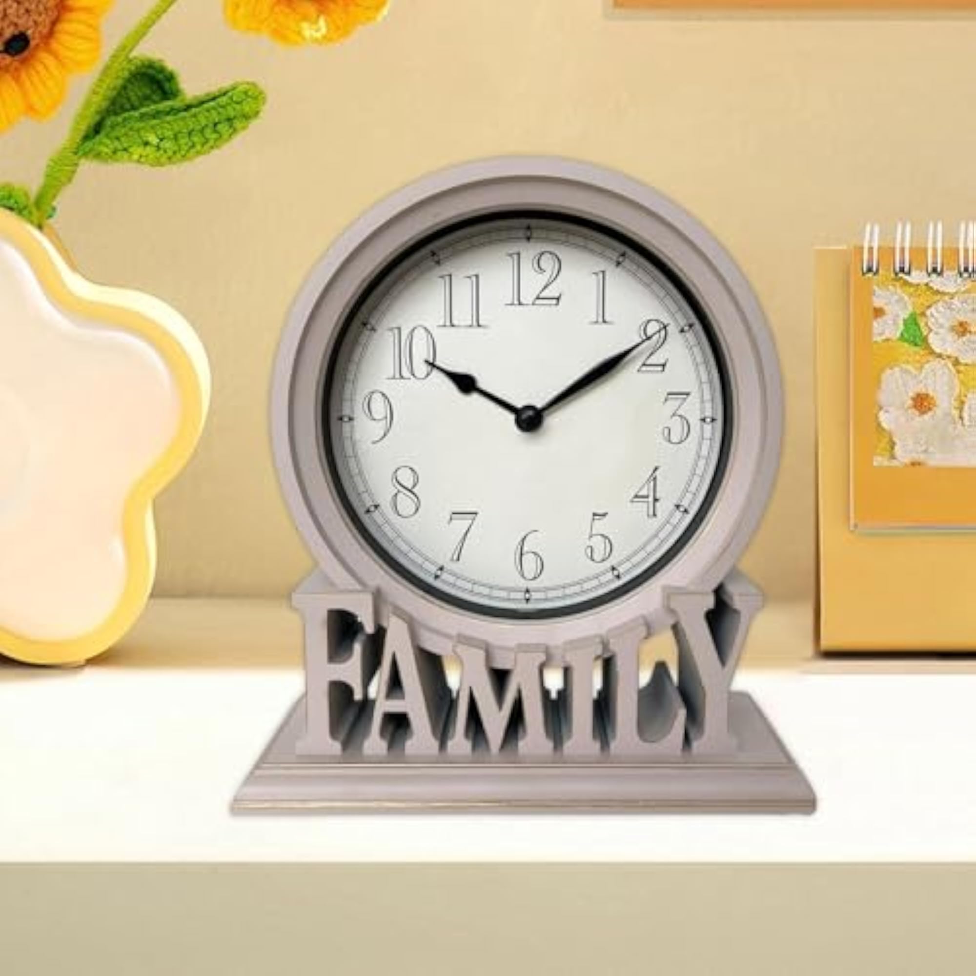 Table Clock with Silent Arabic Numerals, Style A