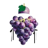 Hobngmuc Disfraz De Racimo De Uvas, Costume Gracioso De Uvas Púrpuras Con Capucha, Disfraz De Fruta Para Halloween, Fiestes Y Cosplay, Mono Unisex Para Adultos Y Niños (Púrpura)