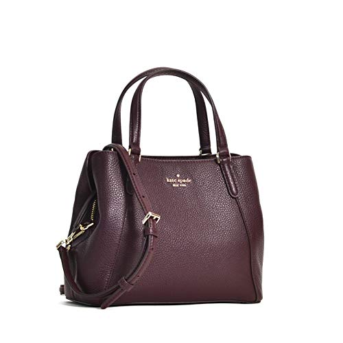 Kate Spade New York Jackson Pebble Leather Medium Triple Compartment Satchel Crossbody Chocolate Cherry