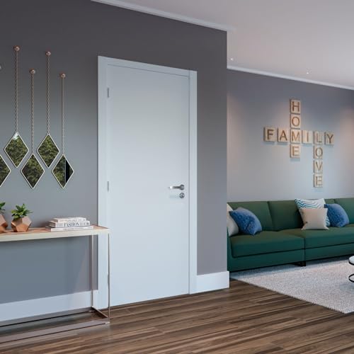 Folha de Porta de Madeira 210x82cm Espessura 3,5cm MMC Eucaplac Eucatex Branco Max