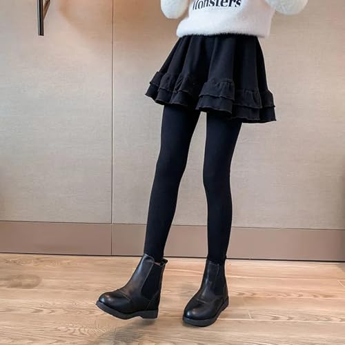 Kids Girls Leggings with Tutu Skirts Spring Footless Tights Soft Stretchy Legging Pantskirt Ruffle Pants Dress3