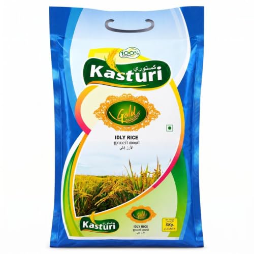Kasturi Premium Gold Idly Rice 5kg | Traditional South Indian Idli Rice for Soft & Fluffy Idlis | Perfect for Dosa Uttapam & Pongal | Aged Rice Grains | Easy to Cook Gluten-Free
