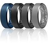 Egnaro Silicone Ring For Men 9mm Wide 2.5mm Thick, Rubber Wedding Bands Ergonomic Breathable Design, Flexible Engagement Rings