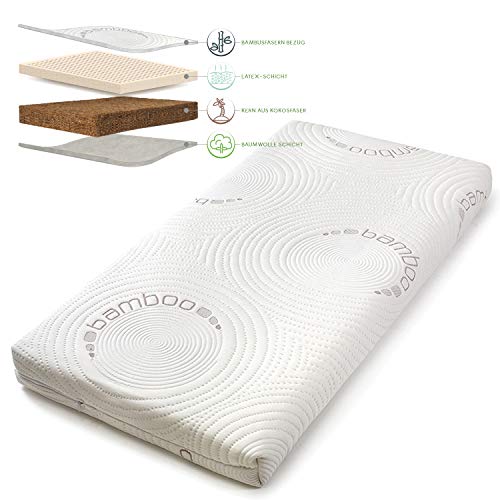 Preisvergleich Produktbild Baby Matratze Kokos + Latex , JUNIO Babymatratze 70x130 Kindermatratze