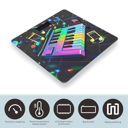 Báscula digital de baño con diseño Colorful Piano Keyboard miniatura 3