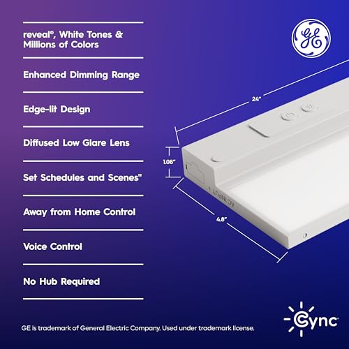 Image of Cync GE Reveal HD+ Smart LED Under Cabinet Light Bar, 24in