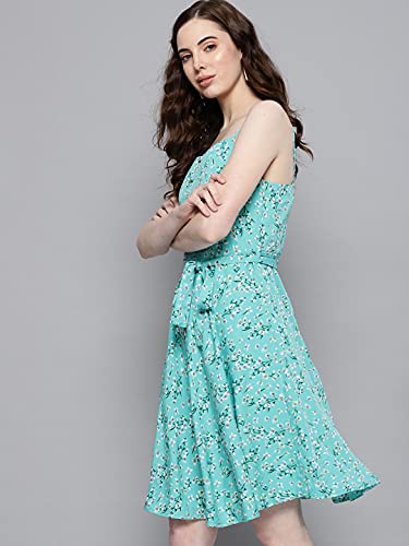 Image of Carlton London Women's Polyester A-Line Knee-Length Casual Dress