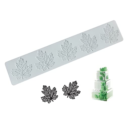 3D Hollow Leaf Candy Mold, Chocolate Silicone Molds, Silicone Fondant Lace Pad Cake Mold Clay Mould For Sugar Craft Polymer Clay Cupcakes Chocolate Candy (Maple Leaf） #TOP3