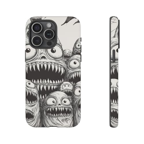 Coque rigide mate fine Slimy Monster Heads pour iPhone 15 Pro Max