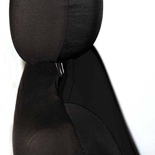 Fh Group Car Seat Covers Full Set Black Neoprene - Universal Fit, Automotive Low Back Front Seat Covers, Airbag Compatible, Split Bench Rear Seat, Washable, For Suv, Sedan #TOP3