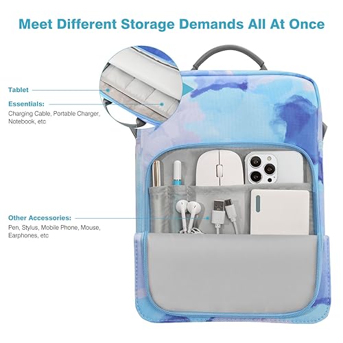 Image of Dadanism 9-11 Inch Tablet Sleeve Bag Carrying Case with Shoulder Strap for iPad (A16) 11 inch, iPad 10th Gen 10.9 inch, iPad Air M4 /Pro M5 11 inch, iPad 9 /8 /7th 10.2 inch, Galaxy Tab A11+ Plus 11 inch,Graffiti blue
