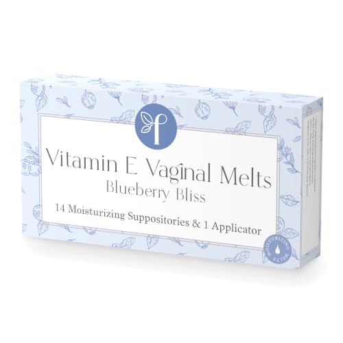 Femallay Organic Vaginal Melts – Blueberry – Moisturizes and Refreshes – 14 Count + Applicator